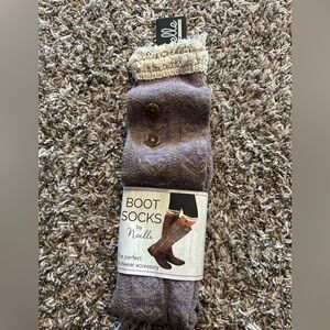 NWT Noelle lace top boot socks purple marled